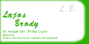 lajos brody business card